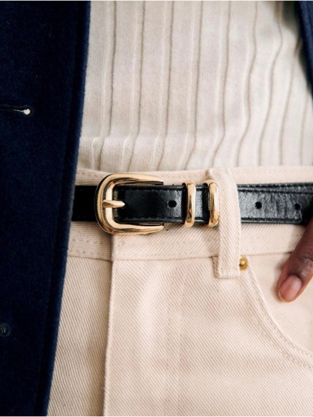 Sezane Livie belt - black patent - Picture 3 of 5